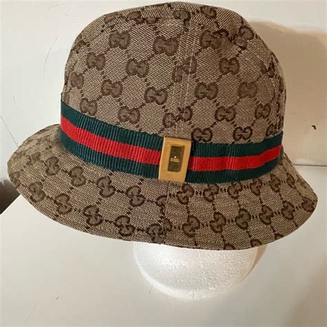 vintage gucci knit hat|Gucci bucket hat used.